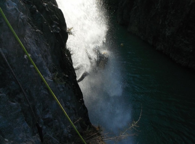  inside the waterfall